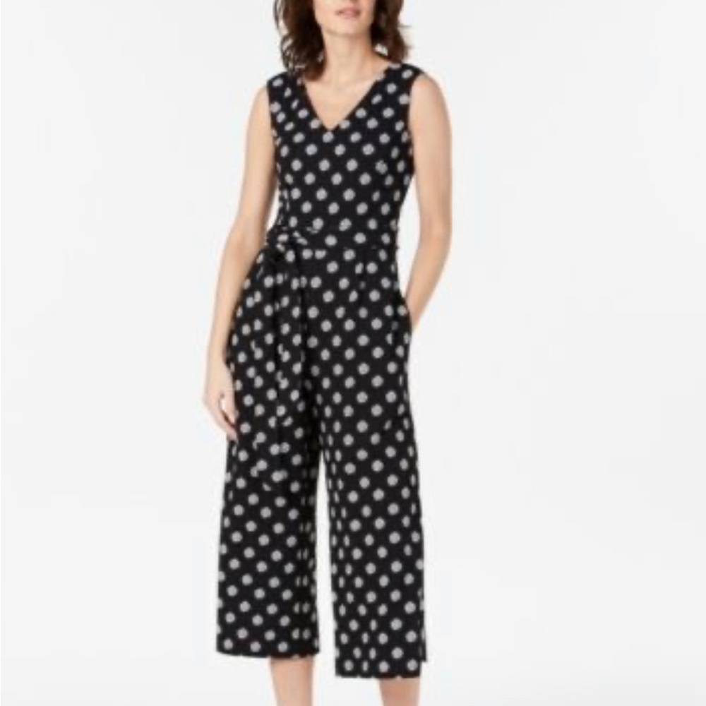 ✨3/$40 Calvin Klein black and white floral jumpsuit